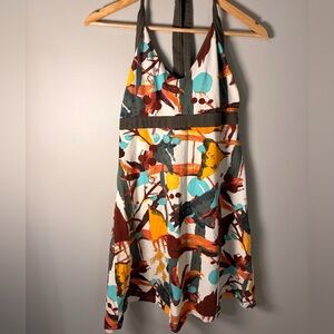 Patagonia Bird Print Halter Dress Organic Cotton Size L